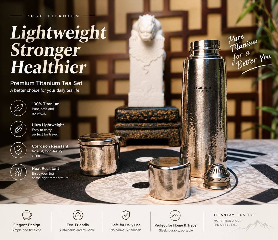 Premium Titanium Tea Set – Lightweight, Durable & Elegant Tea Set for Home and Travel