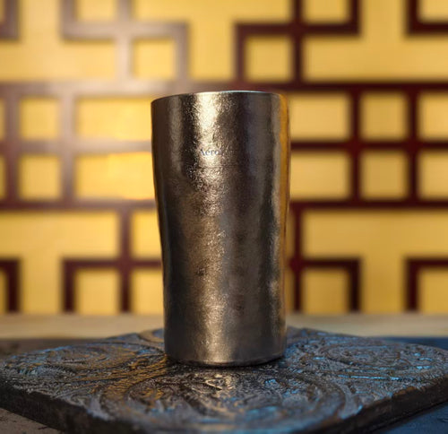 civil and military Artisan Pure Titanium Tumbler – Unique Flame-Finished Drinking Cup